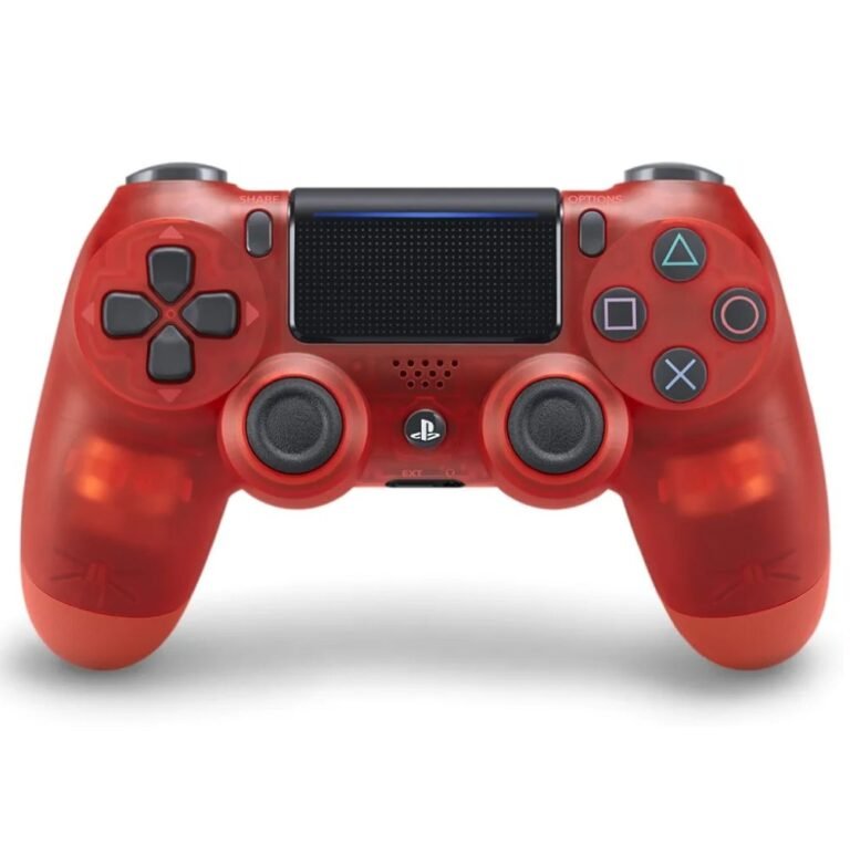 Compatible PS4 DualShock Controller (Transparent Crystal Red V2) [New