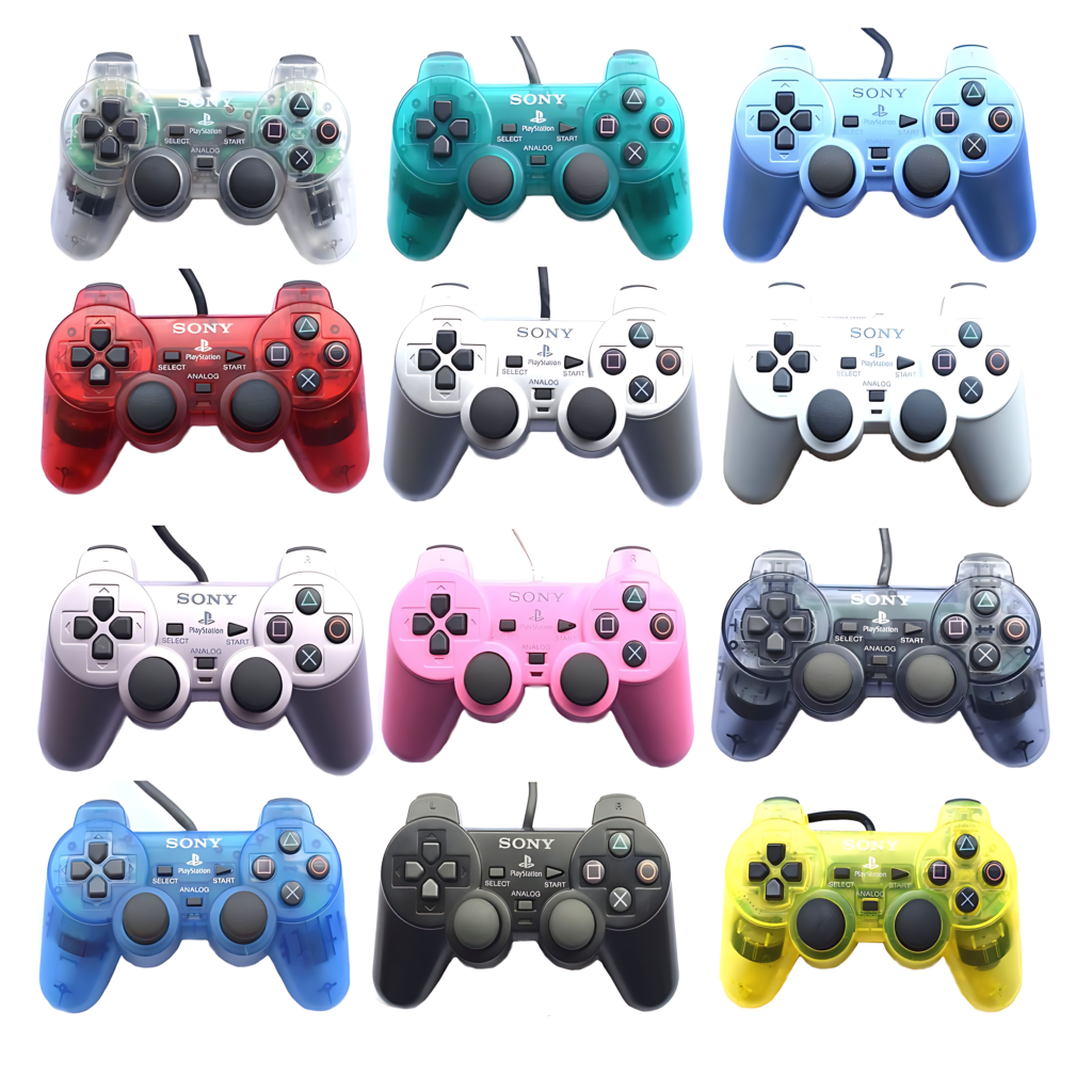 Two Controller Ps2 PlayStation 2 (PS2) Wired Dualshock 2 Controller (Solid or Transparent ...