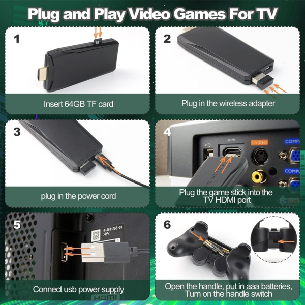 Lite Wireless Retro TV Game Console Stick 4K Ultra HD with Built in 10+ Emulators, 21,000+ Games [New] - Image 2