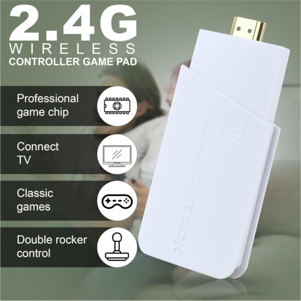 M18 Wireless Retro TV Game Console Stick 4K Ultra HDR with Built in 23 Emulators, 20,000+ Games (Army Green) [New] - Image 3