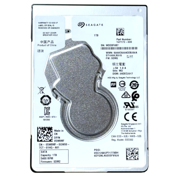 Seagate 1TB 5400 RPM SATA 2.5Inch Internal Hard Disk Drive Mobile HDD