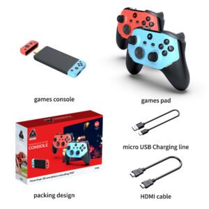M66 Nintendo Look Wireless Retro TV Game Console Stick 4K Ultra HD with Built in 10+ Emulators, 30,000+ Games