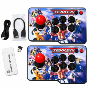 Double Rocker Fusion Wireless Arcade Fight Joy Stick 4K Ultra HDR with Built in 25 Emulators, 20,000+ Games