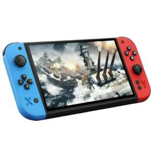 G90 7-Inch Full HD Handheld Retro Arcade Video Game Console with 21+ Emulators, 64GB Preloaded Games (Nintendo Look Blue & Red)